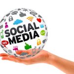 Hand holding a Social Media 3d Sphere