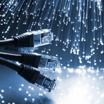 Fiber optics background with lots of light spots