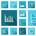 Flat charts and graphs set