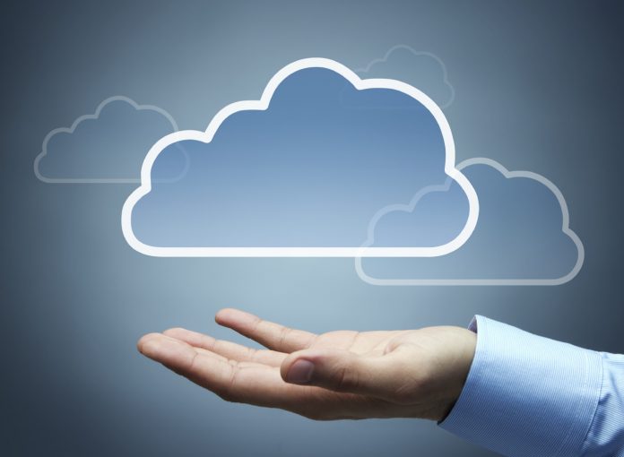 Cloud computing concept with copy space