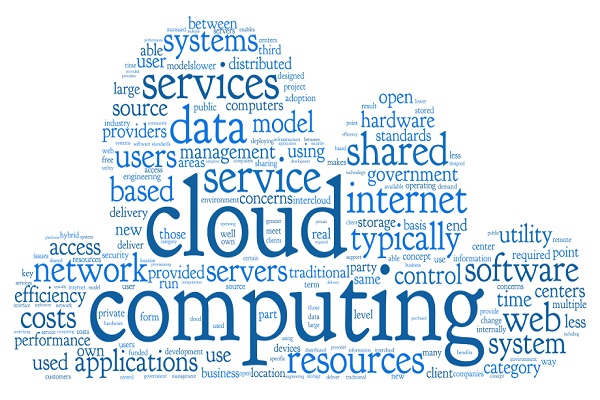 Cloud computing in word tag cloud