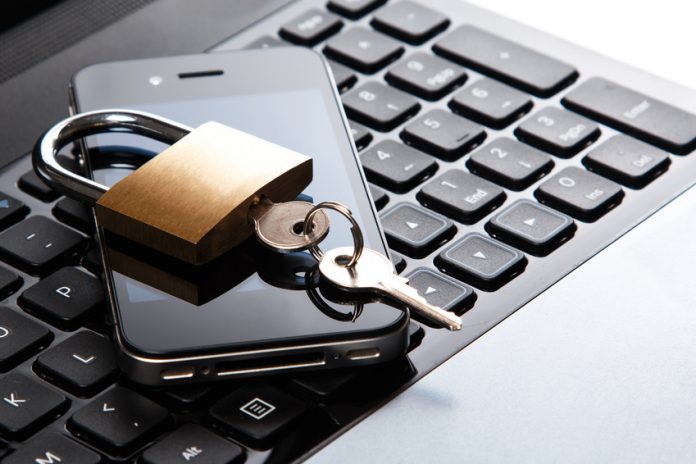 Smartphone and padlock