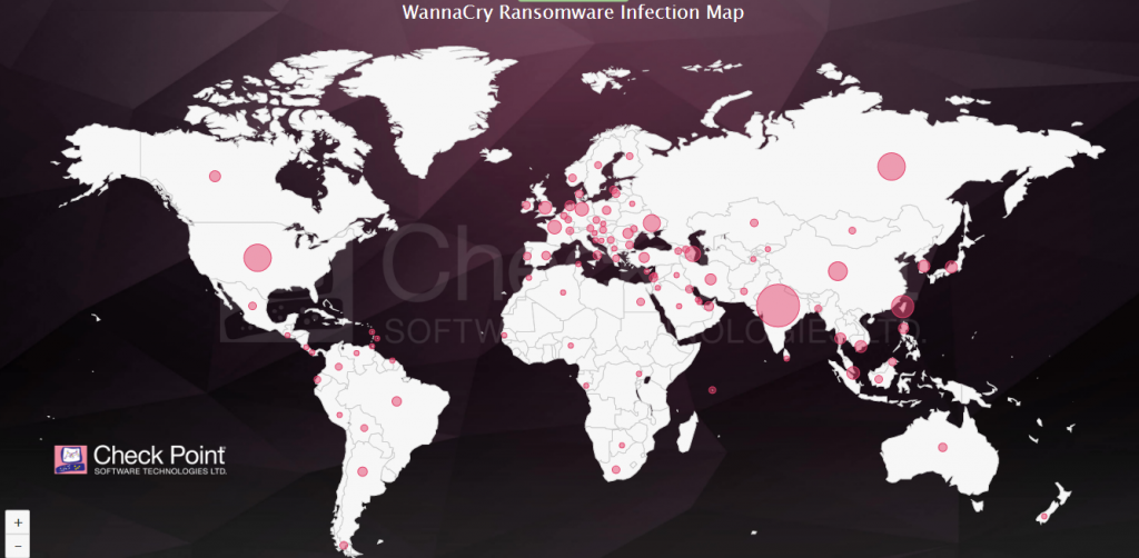 wannacry infection map
