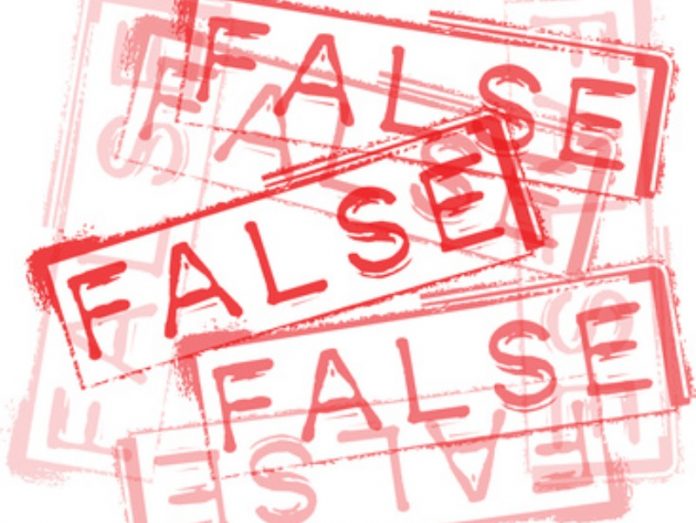 FALSE rubber stamp print. Vector illustration