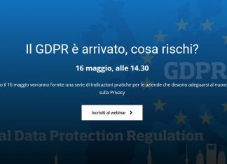 Il GDPR è arrivato. Cosa rischi? Il 16 maggio un webinar gratuito