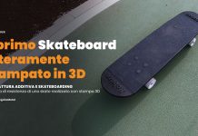 Skateboard prodotto completamente con tecnologia di stampa 3D skateboard Roboze