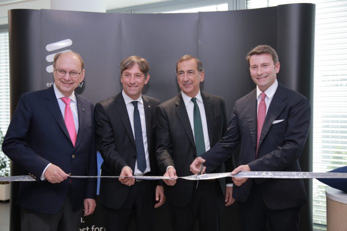 Inaugurazione uffici Ericsson Milano - Ambasciatore Rydberg, Vice Presidente Sala, Sindaco Sala, AD Ericsson Iannetti Nuova sede Ericsson a Milano al Lorenteggio Business Village