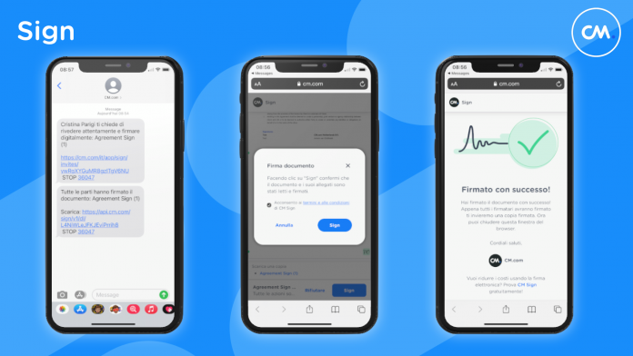 Con Sign la firma elettronica anche tramite SMS