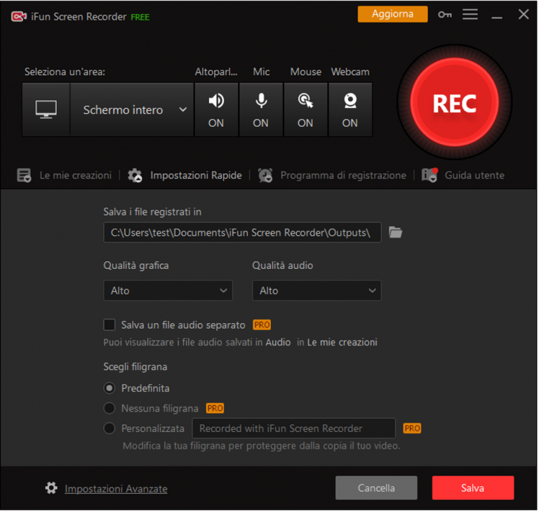 Registrare schermo PC con audio gratis iFun Screen Recorder BitMat
