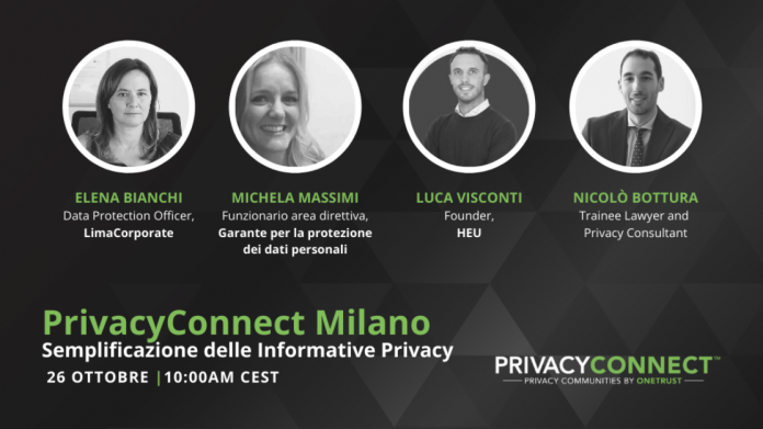 PrivacyConnect Milano: webinar gratuito il 26 ottobre