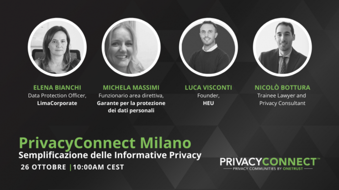 PrivacyConnect Milano: webinar gratuito il 26 ottobre PrivacyConnect Milano: webinar gratuito il 26 ottobre