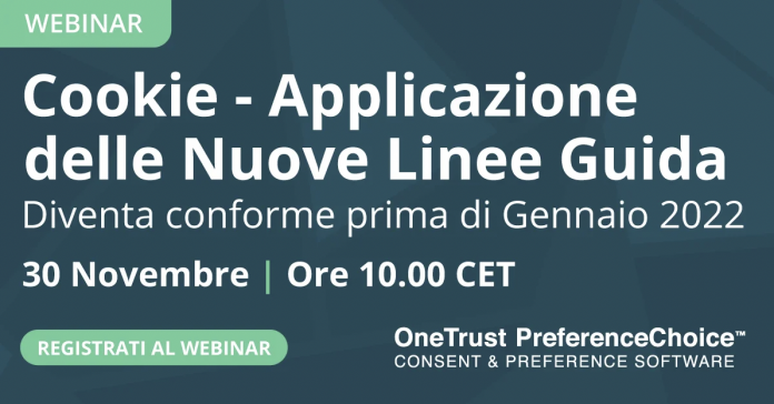 Cookies: come applicare le nuove linee guida del Garante. Scoprilo in un webinar gratuito! Cookies: come applicare le nuove linee guida del Garante. Scoprilo in un webinar gratuito!
