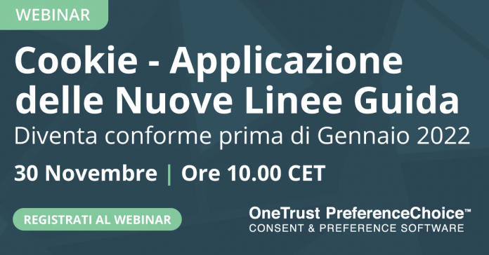 Cookies: come applicare le nuove linee guida del Garante. Scoprilo in un webinar gratuito!