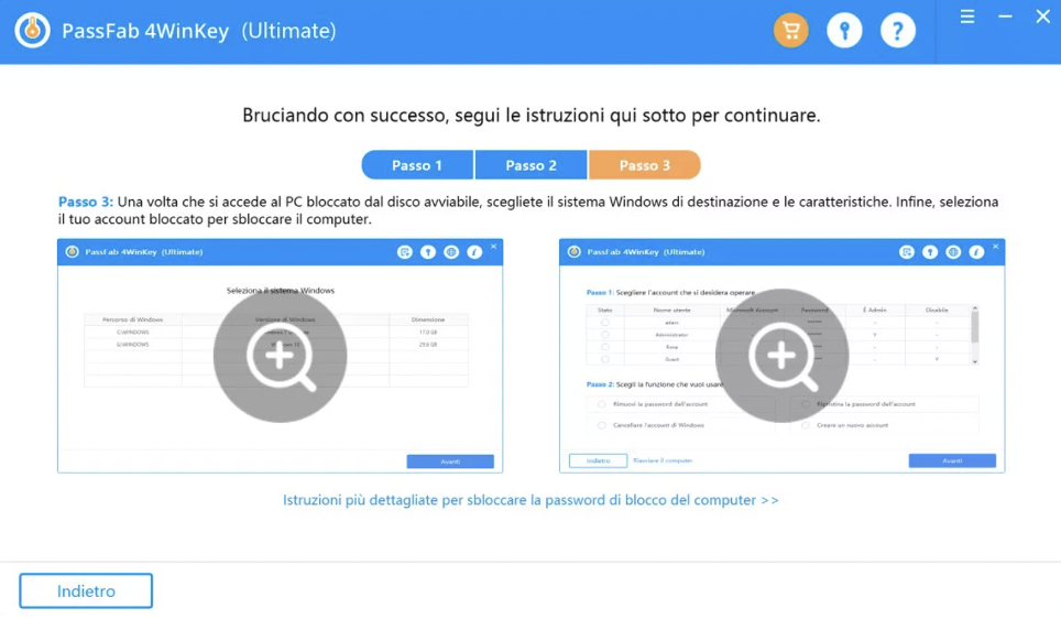 PassFab 4WinKey - password di windows 10 dimenticata