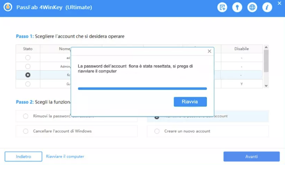 PassFab 4WinKey - password di windows 10 dimenticata