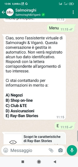 customer care di Salmoiraghi & Viganò