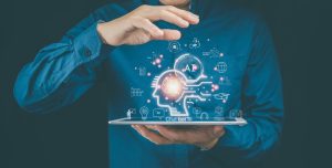 Businessmen,New,Generation,Use,Chatbots,On,Communication,Tools.,Use,The