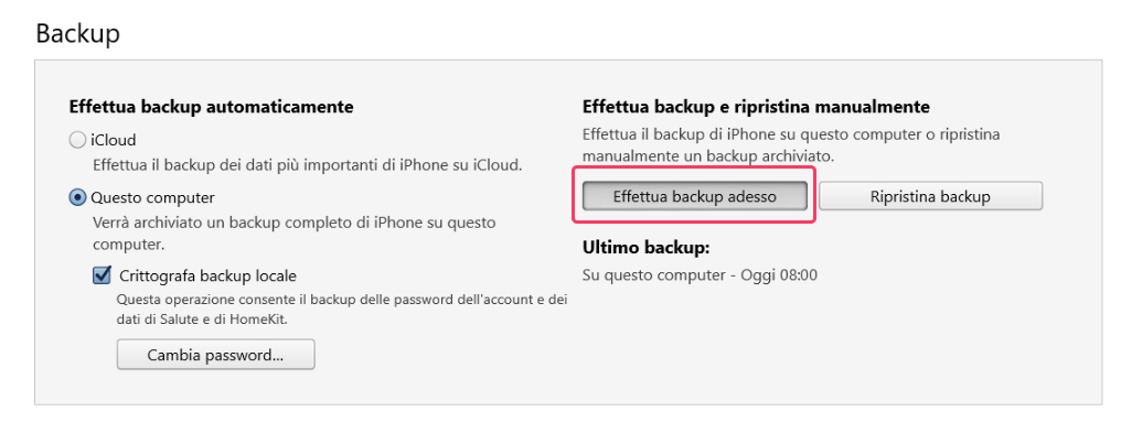 backup di WhatsApp