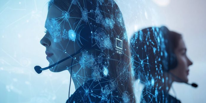 Call center operators providing technical support using ai software Call center operators providing technical support using ai software